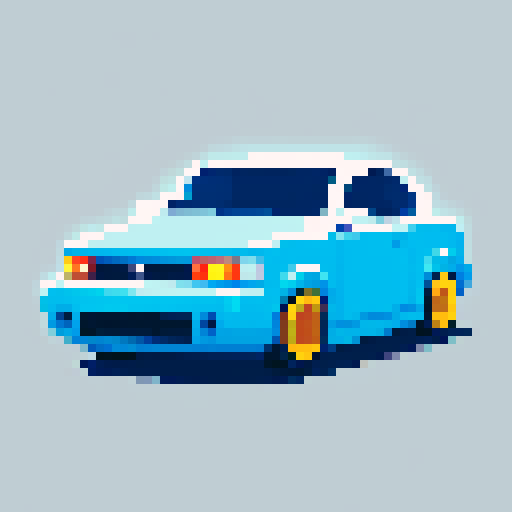 pixel car, landscape