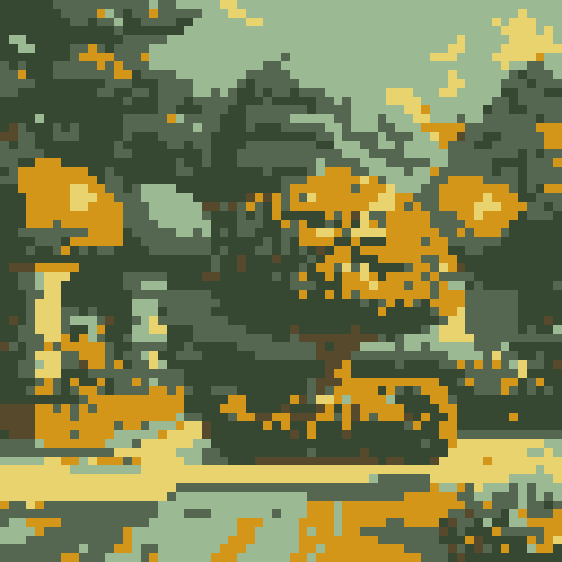 topiary plant, isometric asset, decorative pot, art nouveau garden, sRGB, pixel art