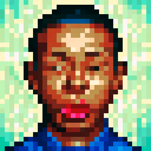 professional golfer Tiger Woods, close-up, skillfully depicted in a 32x32 pixel art game icon, showcasing his iconic swing and intense focus, with vibrant sRGB colors enhancing the dynamic energy of the portrait