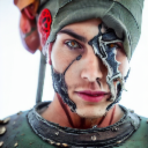 Spartan warrior holding a human skeleton