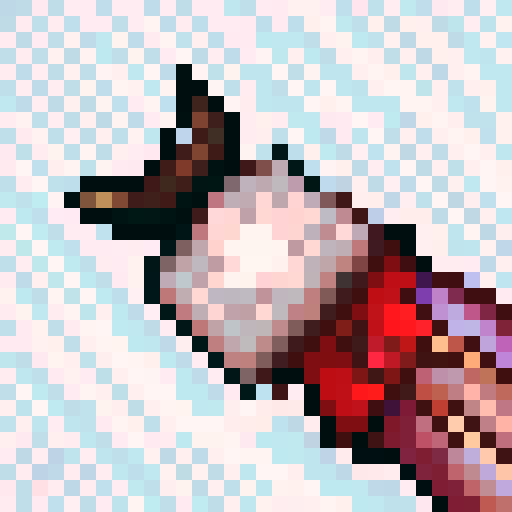 32x32 pixel game icon showcases a close-up, high-saturation portrait of a skilled character with dynamic shading and bold outlines, rendered in sRGB for a skillfully vibrant and impactful visual.