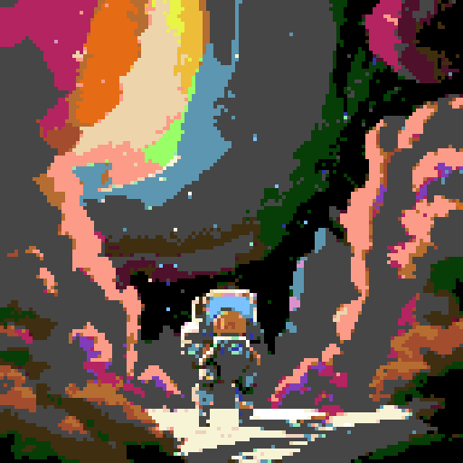Astronaut floating gracefully amidst vibrant planets and swirling nebulae, their sleek spacesuit contrasting against the vast, monochrome cosmic landscape, vector