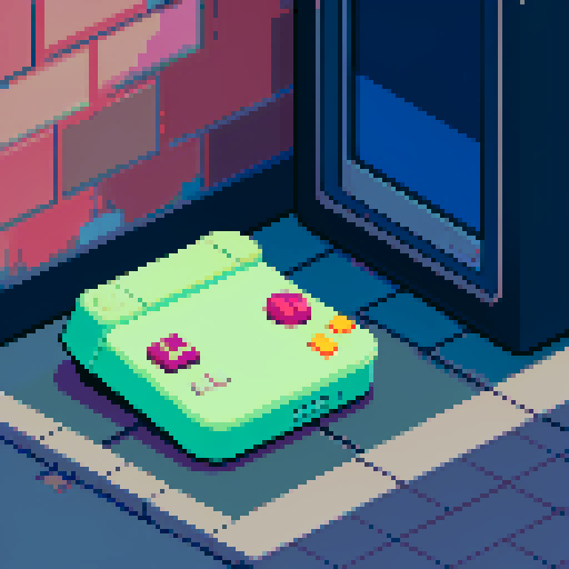 Broken game boy color lying in the street