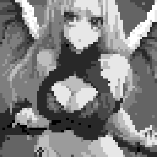 lustful succubus, skin tight lace, deep v-neck crop top, demonic scythe, pixel art, sRGB