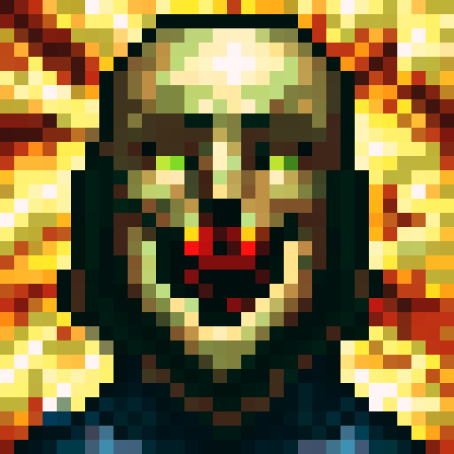 zombie face, game icon, 32x32 pixel art, sRGB, skill art, close up, portrait