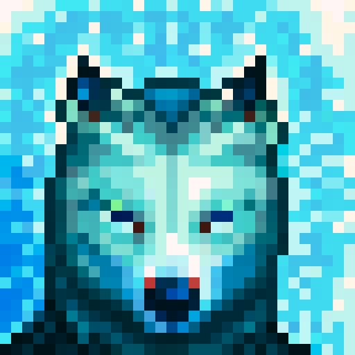 wolf avatar, portrait, glowing eyes