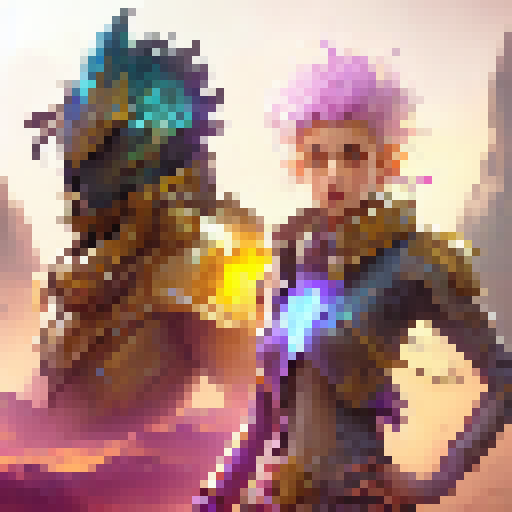 Portrait of a fierce warrior with spiky lavender hair and piercing yellow eyes, wearing a suit of armor adorned with glowing runes, posed in mid-action with a sword in one hand and a ball of magical energy in the other, against a backdrop of swirling clouds and lightning bolts, rendered in the anime style of League of Legends and Super Smash Bros.