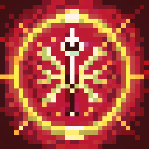 speed icon sword, vibrant red, pixelated, game icon, skillfully crafted, intricate details, 32x32 pixels, sRGB colors, close-up view, portrait style, dynamic shading, glossy finish