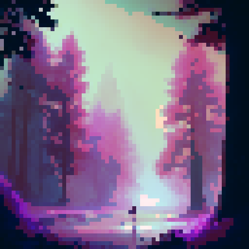 Purple forest in autumn 