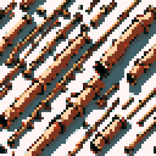 rusty old copper pipe. Usable as an asset (clear, thick lines and a white background)