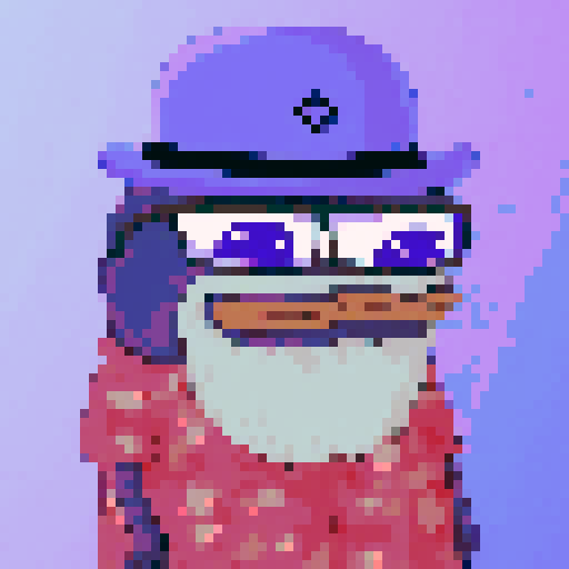 Purple frog with hat
