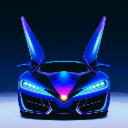 Design the exterior shell of a futuristic super cyber car, incorporating a cosmic-inspired aesthetic. The vehicle should reflect advanced technological innovation and celestial beauty, making it look like it belongs both on the road and among the stars. Focus on creating a visually stunning and aerodynamically efficient design.

The shell should feature a color-changing iridescent finish that mimics the shifting hues of the night sky, with celestial motifs inspired by stars, galaxies, and nebula