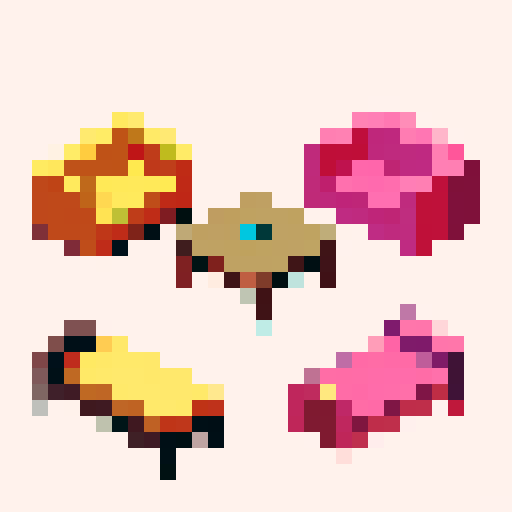 Furniture assets in an isometric style for an apartment management game with transparent background