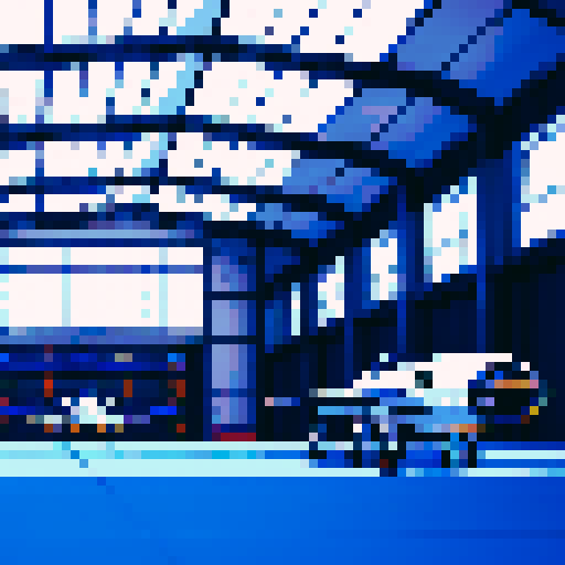 a hangar full of spacecraft