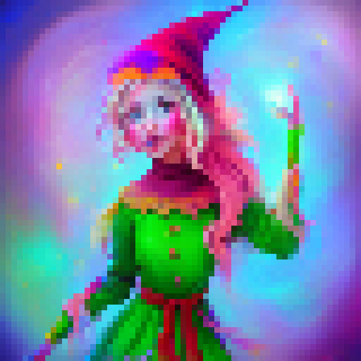 Colorful elves that poses magical powers
