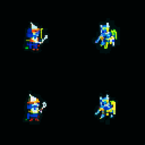 redrawing a pixel art picture with a two-hand sword, vibrant colors, detailed shading, and smooth lines