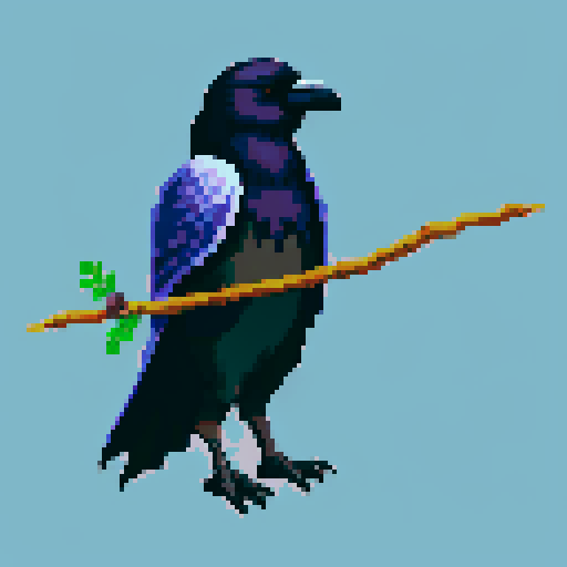 old raven-like druid with a staff