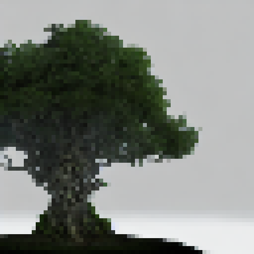 large tree for a dark fantasy RPG, black background