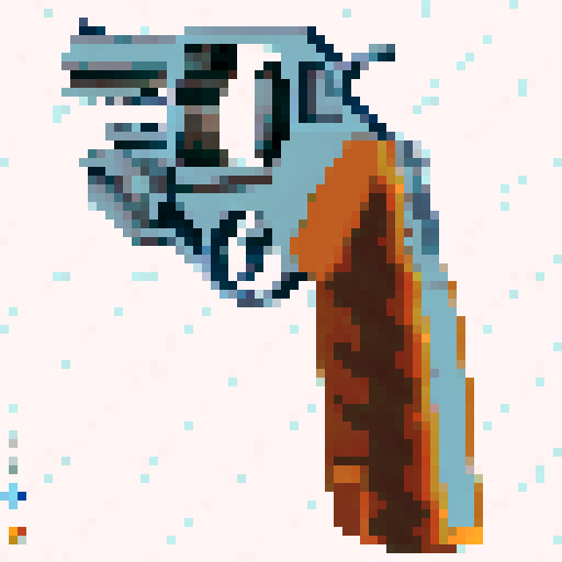 a revolver that is reloaded with a single blue bullet and is spun randomly