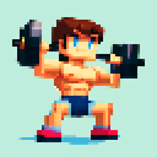 Muscular figure lifting weights