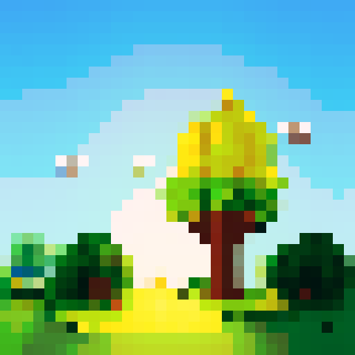 scenery with a tree in each side and the sky have a bright sun
