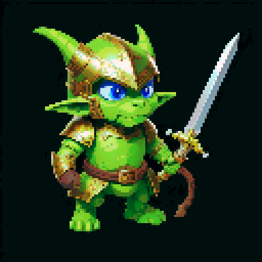 A commanding goblin with intricate armor, a decorated helmet, and a sharp sword. It has a strategic look and a stern expression, leading its troops with authority. No background.
