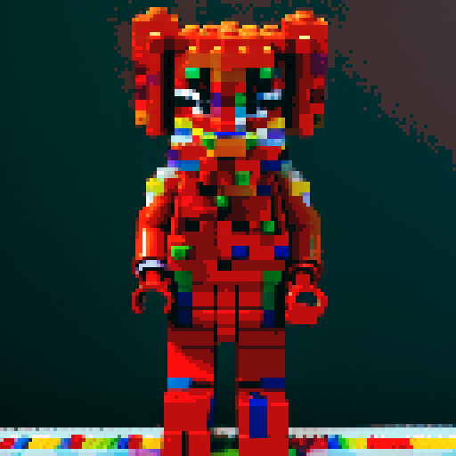 colorful pixel lego blocks arranged in a playful, vibrant composition, showcasing the intricate details and vibrant colors of pixel art in the sRGB color space
