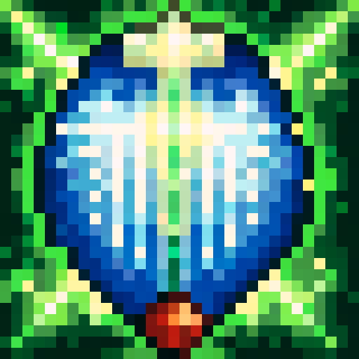 green healing ray, sky, game icon, 32x32 pixel art, sRGB, skill art, close up, portrait