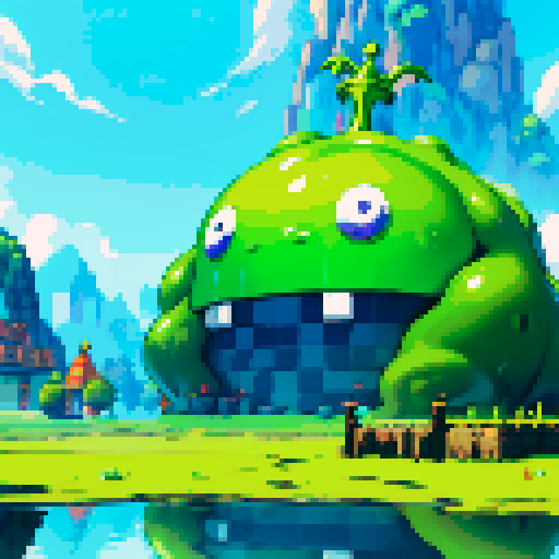 giant slime wearing crown