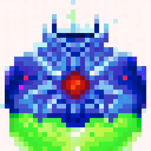 galaxy-themed, vibrant colors, neon lights, celestial objects, swirling patterns, pixelated, retro style, 32x32 pixels, sRGB colorspace, skillful brushwork, close-up perspective, intense gaze, dynamic composition, portrait format