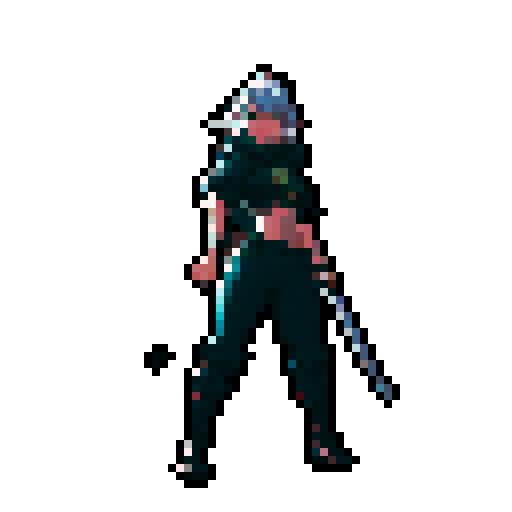 Full-body image of a rogue ready to fight