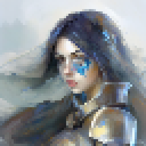 European girl face, sexy female knight