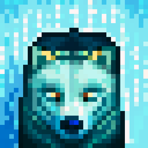 wolf avatar, portrait, glowing eyes