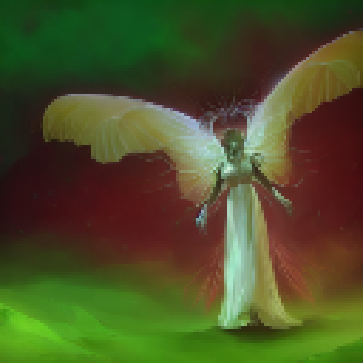 a large, white creature, a Mothwoman, with glowing red eyes and wings. hypnotic eyes. The Mothwoman is said to have a hauntingly beautiful face with piercing, hypnotic red eyes that seem to glow in the dark. She is often described as wearing a long white gown that flows behind her as she moves through the forest. Her wings are large and powerful, allowing her to fly effortlessly through the air. She is often seen perched high in the trees, watching over the park and its inhabitants with a silent
