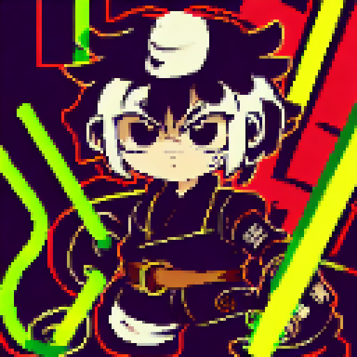 Shadowy rogue lurking in the neon-lit alleyway, sporting Yo-Hokki Style clothing and wielding a blade, ready to strike at any moment.