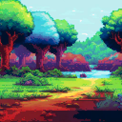 day, pastoral landscape, undergrowth, a few trees on edge