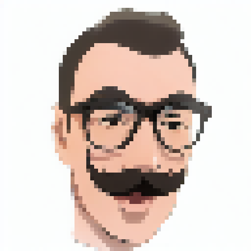 man with moustache and glasses