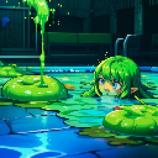 goo floor, pool of ooze, heroes sinking into ooze, heroes sinking into goo, floor is made of ooze
