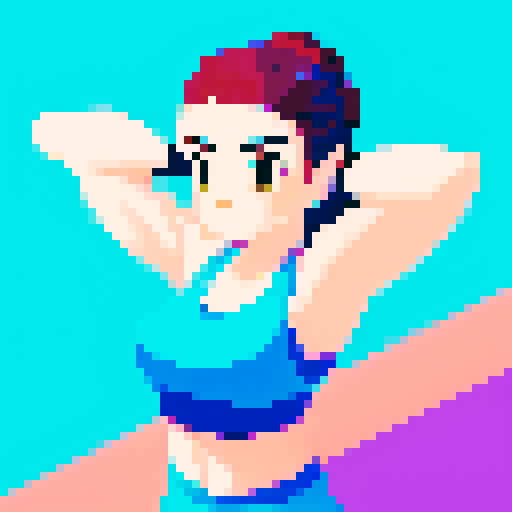 Create a vibrant woman doing gym