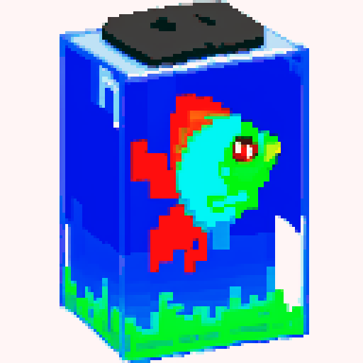 Pixel art betta fish no background
