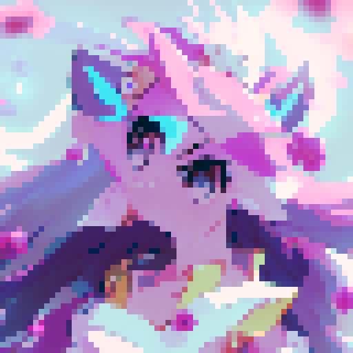 Spirit Blossom Ahri gracefully dances in a serene, mystical forest, surrounded by vividly colored cherry blossom petals and enchanted fireflies, her long flowing tails trailing behind her, all brought to life in a stunning anime style.