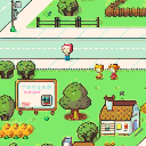 Urban town, vibrant colors