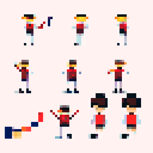 office worker sprite sheet idle,walking,jumping 