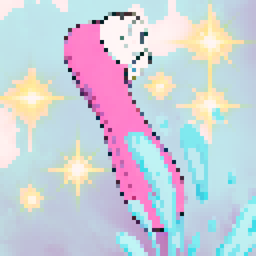 A sleek, ergonomic device in soft metallic pink, its curved form designed for precision and comfort. A smooth silicone tip, encircled by a contrasting white ring, hints at advanced technology and gentle functionality. Rendered in a clean, modern digital illustration, set against a serene gradient of cool blues,as a 64x64 pixel game icon, rendered with skillful pixel art in sRGB colors