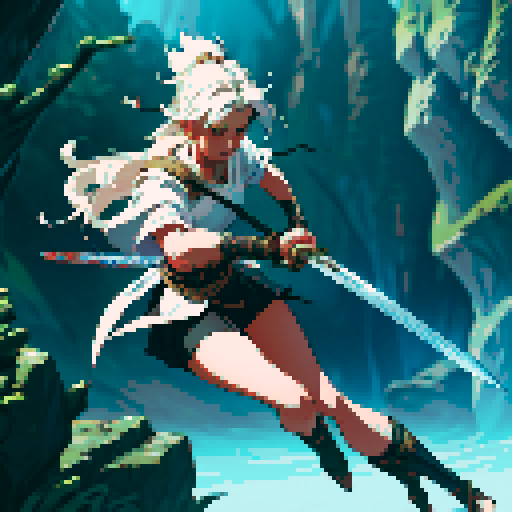 swiping sword, sword attack, sword swinging, closeup of sword blade, full-body art, full-body image, sword fight