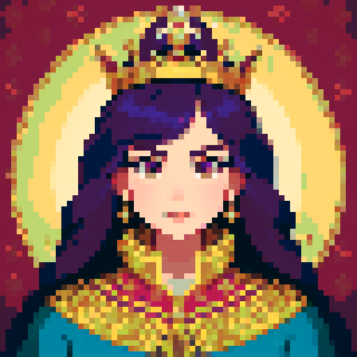 prince, regal, crown, majestic, sharp features, solver accents, royal robe, intricate embroidery, game icon, 32x32 pixel art, sRGB, skill art, close up, portrait, detailed