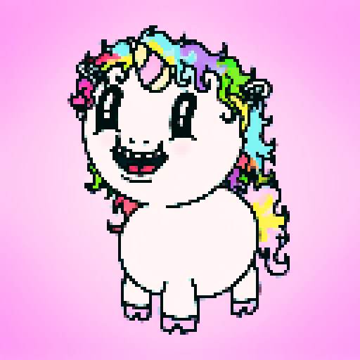 unicorn, no shading, basic colors, sharp