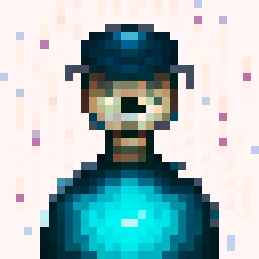 hat, game icon, 32x32 pixel art, sRGB, skill art, close up, portrait, vibrant colors, intricate detailing, textured fabric, embroidered pattern, sparkling sequins, feather trim, tilted angle, dramatic lighting, glossy finish, bold shadows, pixelated edges