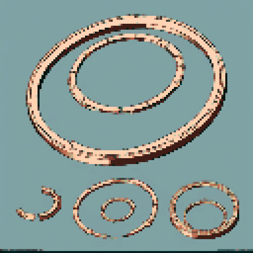 I want one wide circular copper mounting piece. It should have a large flat space on top to connect something. I want this object usable an asset in a videogame, meaning only one object per image, outlined with a strong black stroke, on a solid-color background.