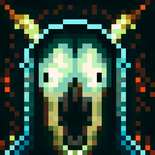 character dashing forward leaving blurry trails, dark and mysterious ambiance, 32x32 pixel art, skill art, close up, portrait, game icon
